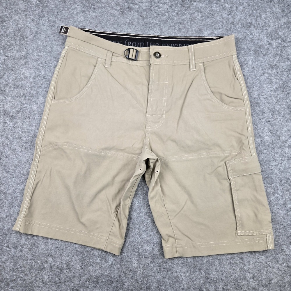 Prana‎ Shorts Mens 30 x 10 Tan Stretch Zion Belted Outdoors Hiking Climbing Camp